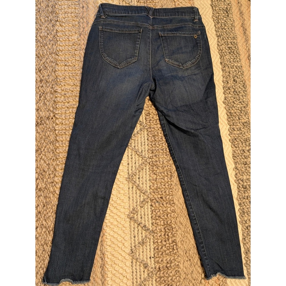 Democracy Ab Technology Skinny Jeans Dark Wash Raw Tulip Hem Size 8 - Picture 5 of 10